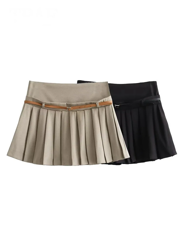 TRAF women's draped belt mini skirt