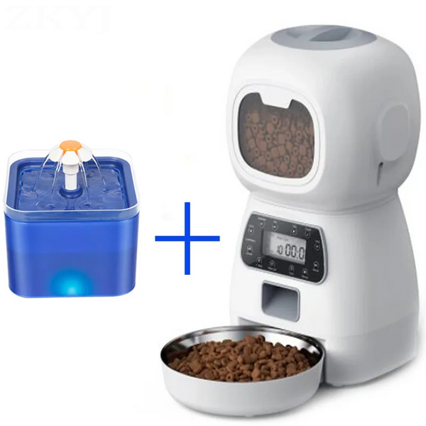 Automatic Pet Feeder 3.5L + 2L Pet Water Fountain with WIFI