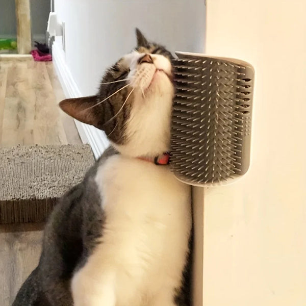 Wall-Mounted Cat Scratcher Massage Self-Groomer