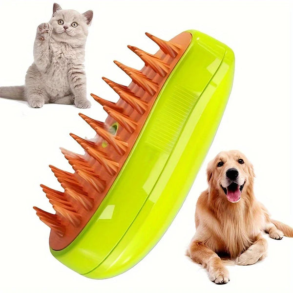 3 In 1 Steamy Pet Brush USB Rechargeable